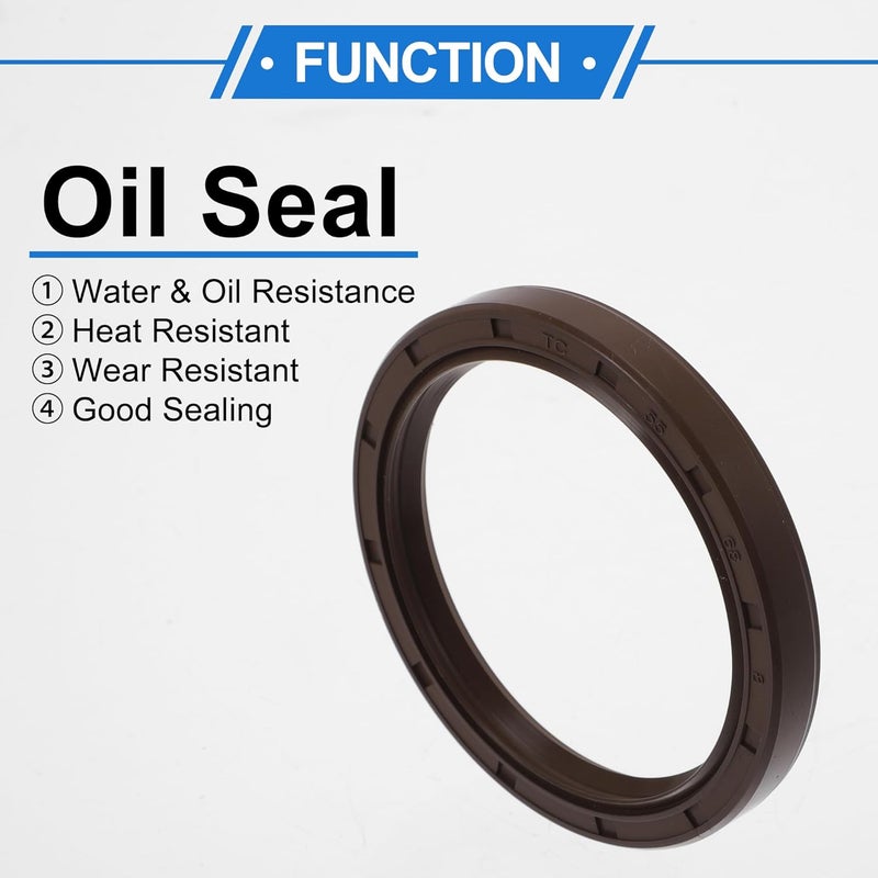 VekAuto Universal Oil Seal TC Double Lip W Steel Spring Seal Ring Rotary Shaft Seal 55x68x8mm High Pressure FKM Rubber Brown 2 Pcs - Image 3